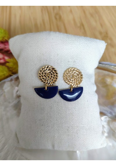 Boucles d'oreilles CHLOE - bleu fjord