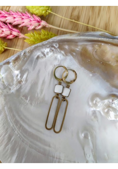 Boucles d'oreilles CLAIRE - blanche